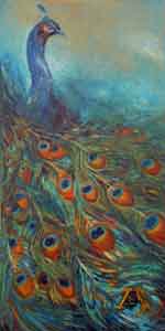 Peacock in the Mist